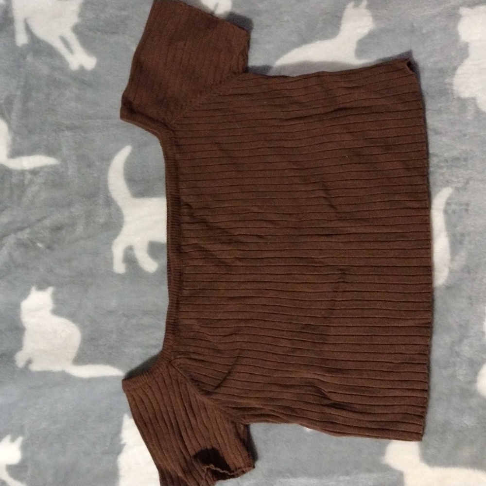Brown crop top tee